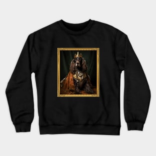 Noble Black & Brown Basset Hound - Medieval Queen (Framed) Crewneck Sweatshirt